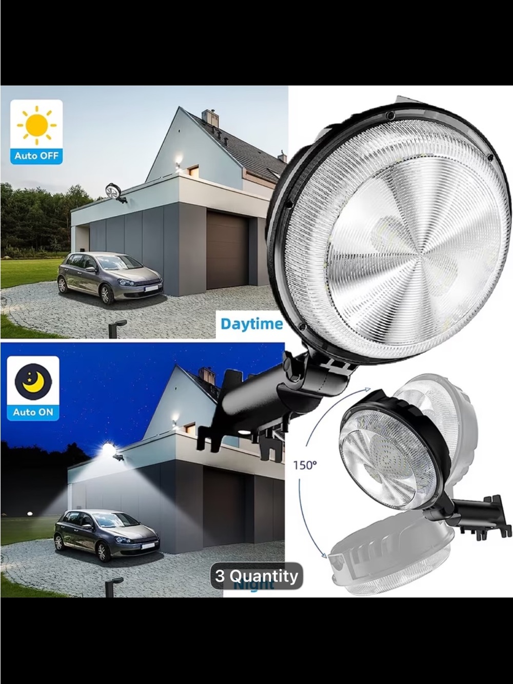 Outdoor LED Flood Light Fixture - Black
